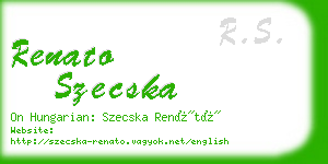 renato szecska business card
